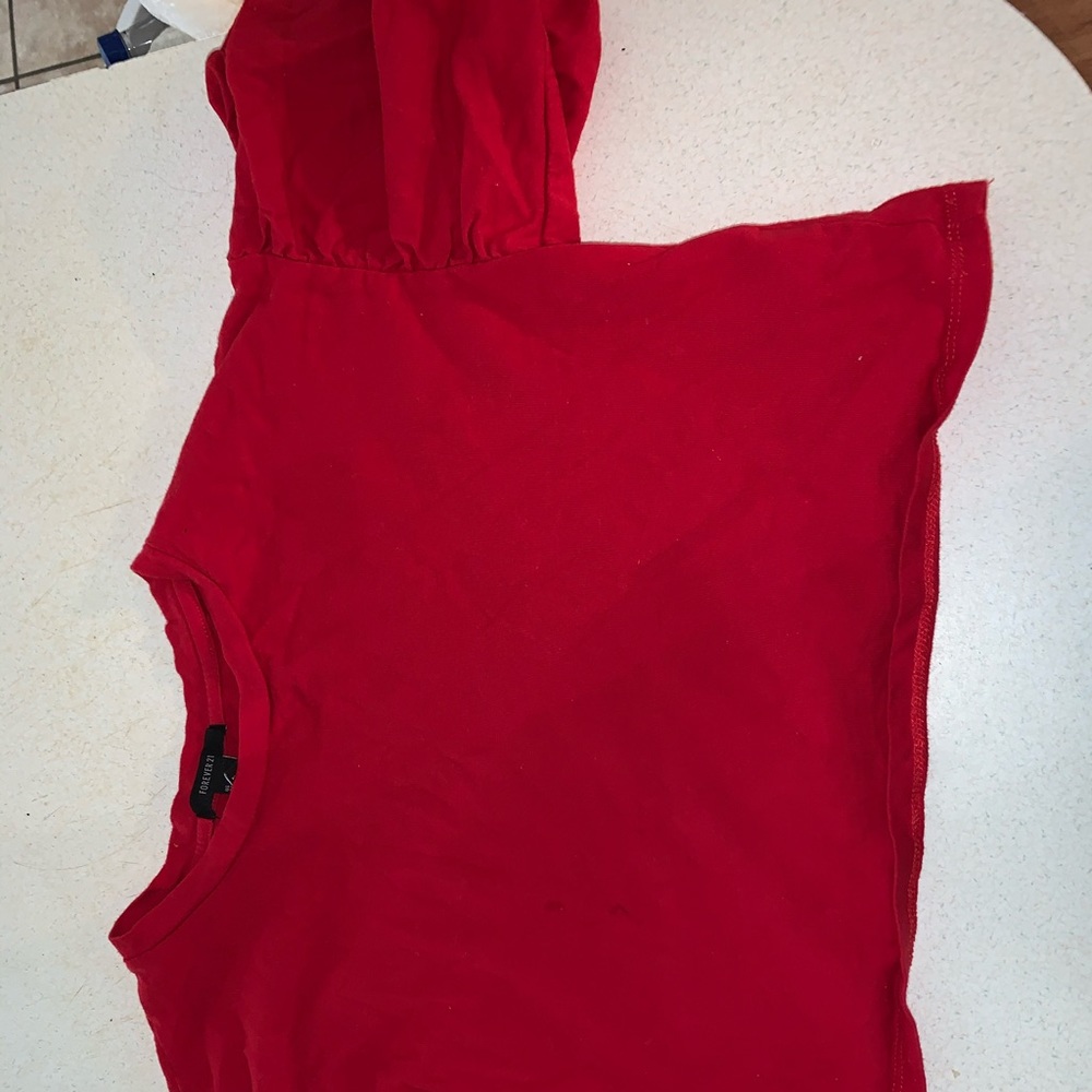 Forever 21 red shirt, sleeves are flared